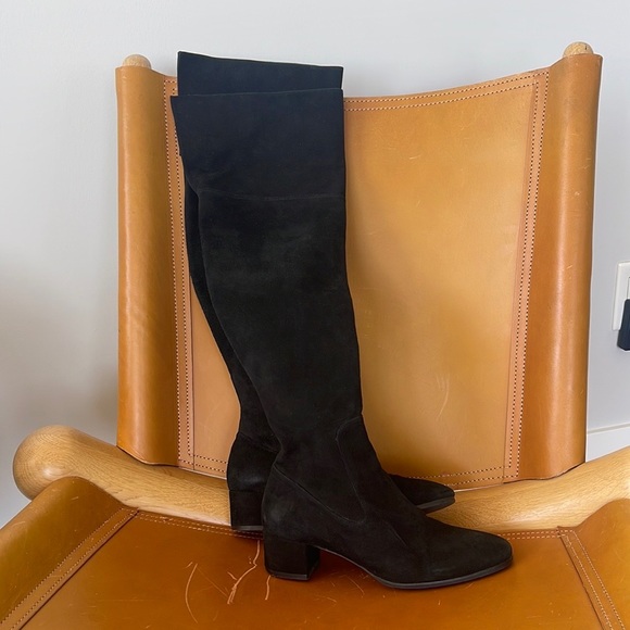 ZARA Genuine Suede Thigh High Boots ‘38/7.5’ - Picture 3 of 5